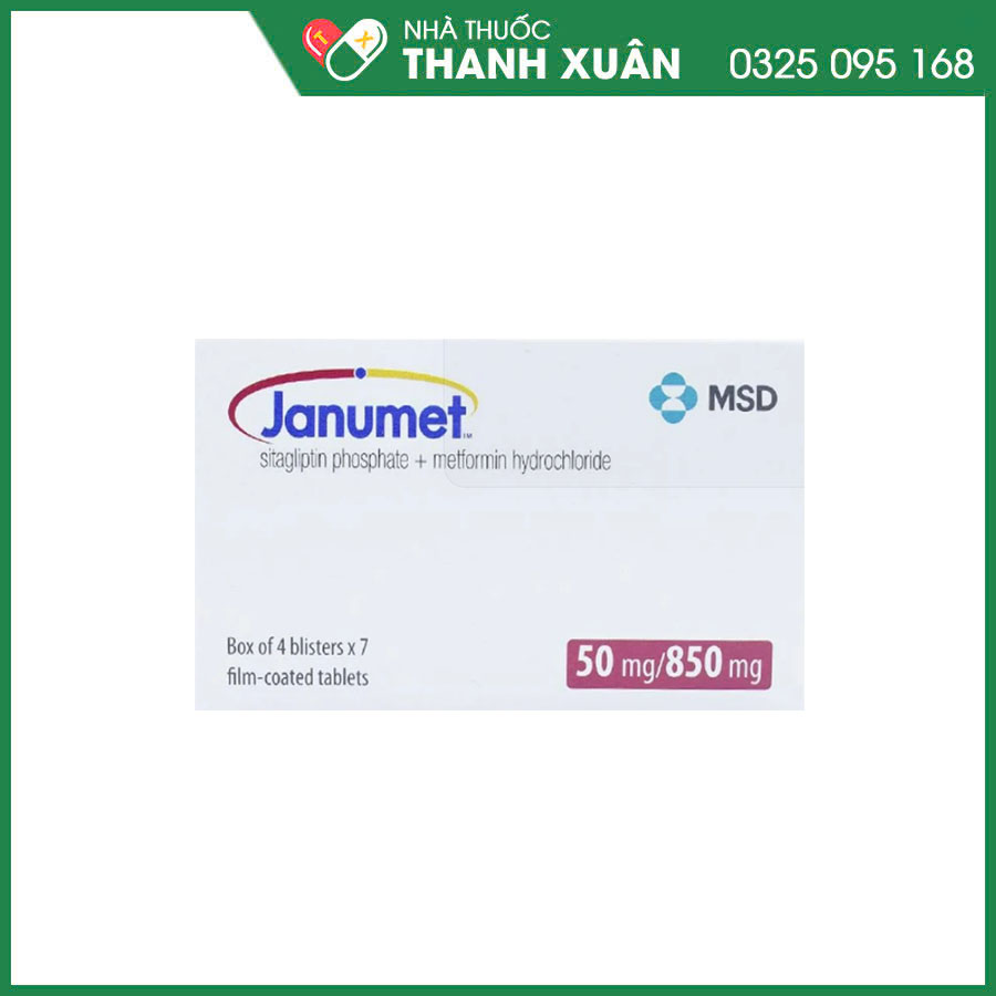 Janumet 50mg/850mg thuốc điều trị đái tháo đường týp 2